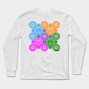 picnic in skeleton skulls and paper catrinas ecopop Long Sleeve T-Shirt